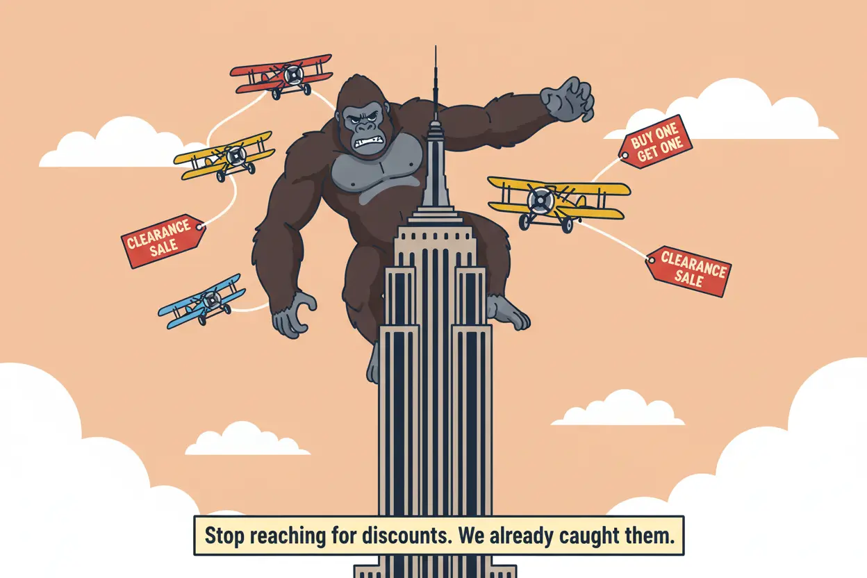 King Kong swatting at discount planes